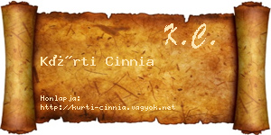 Kürti Cinnia névjegykártya